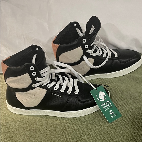 Groundies Shoes - Groundies Black and White High-Top Sneakers